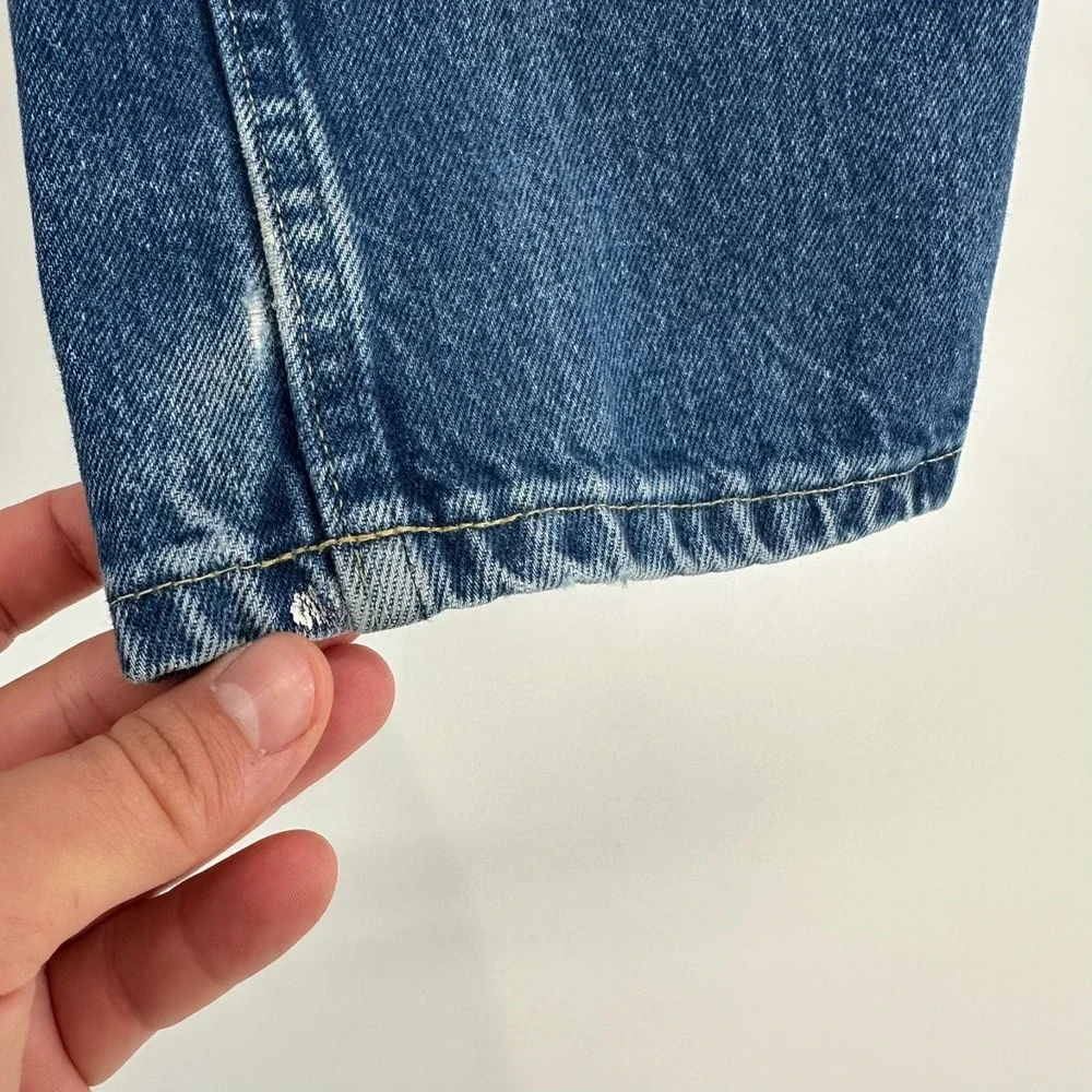 Vintage Lee Riders Straight Leg Jeans Womens 27x32 Blue Denim Whisker Mid Rise